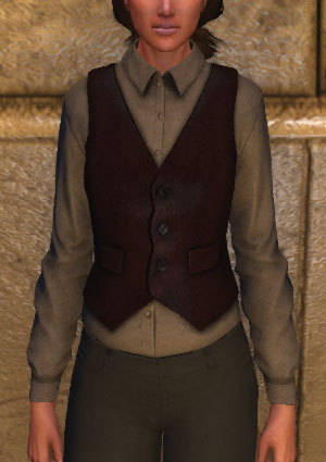 Baroness Samedi Waistcoat, red with white (Front)